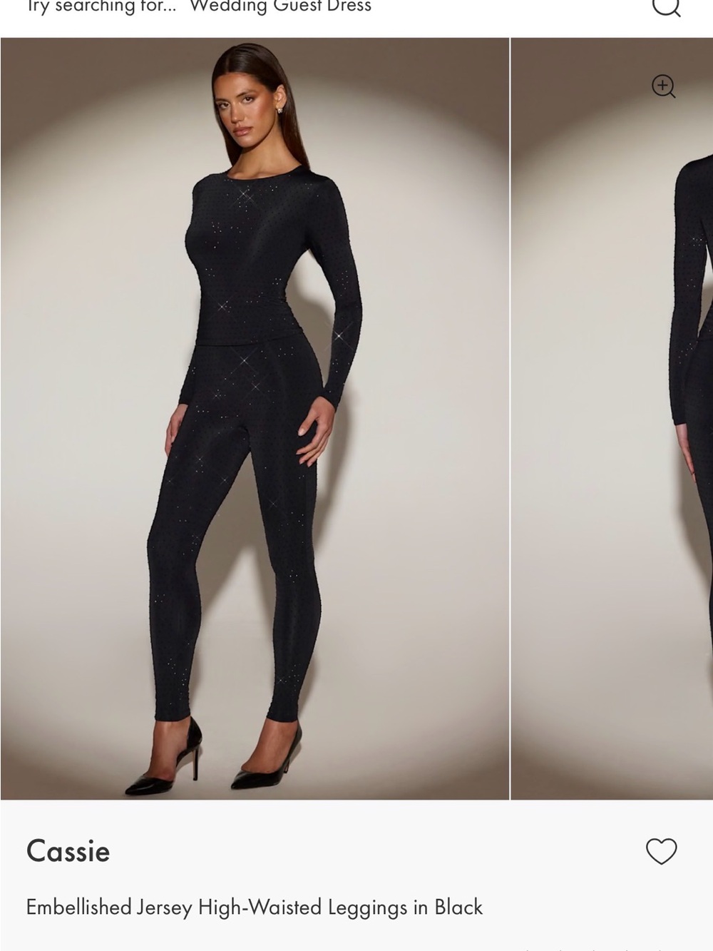 Oh Polly Cassie Embellished High-Waisted Leggings in Black
